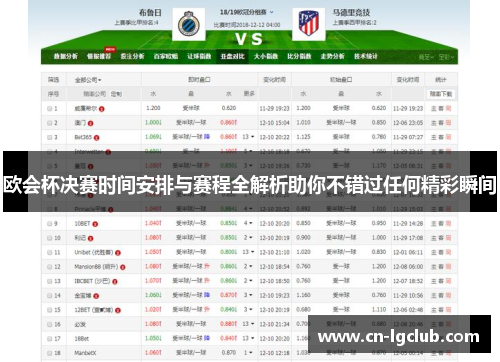 欧会杯决赛时间安排与赛程全解析助你不错过任何精彩瞬间